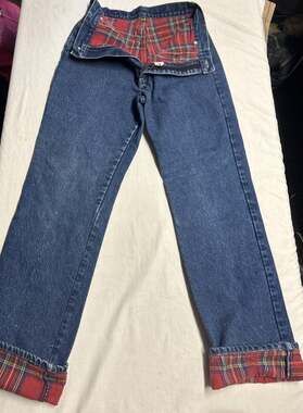 Vintage 90s LL Bean Double L Classic Fit Flannel Lined Jeans Womens 14 USA 30in